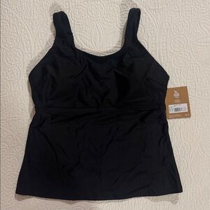Eddie Bauer Women’s Black Tankini Swim Top Sz Large New With Tags